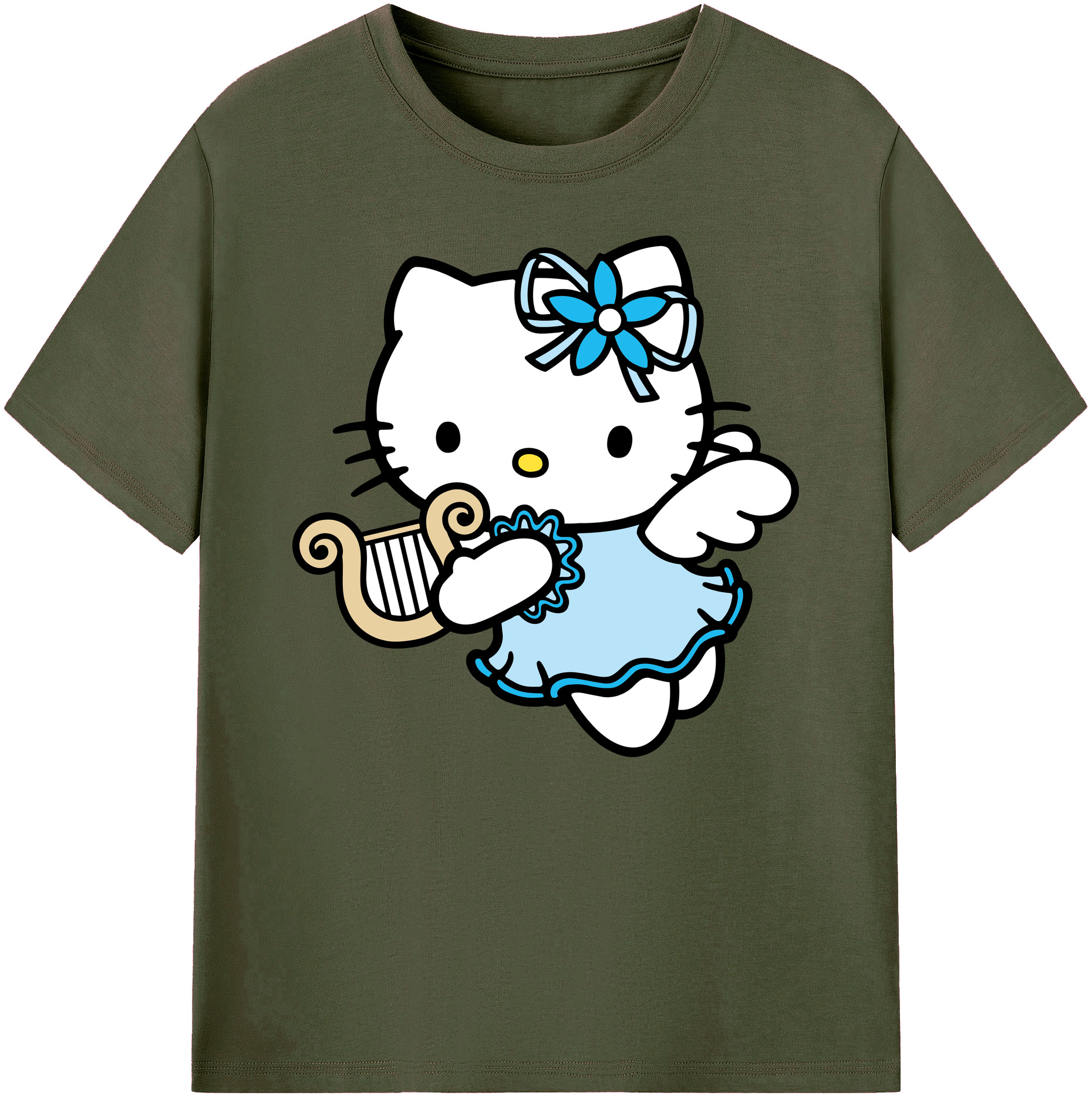 （画像用） Hello Kitty ハローキティ 綿100％ メンズ半袖Tシャツ｜肌触りやわらか＆通気性